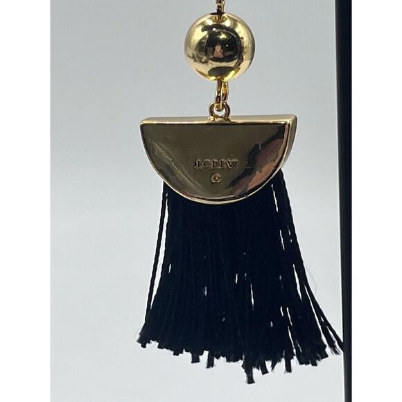 J. Crew Gold Tone Black Fringe Dangle Earrings - Picture 14 of 16